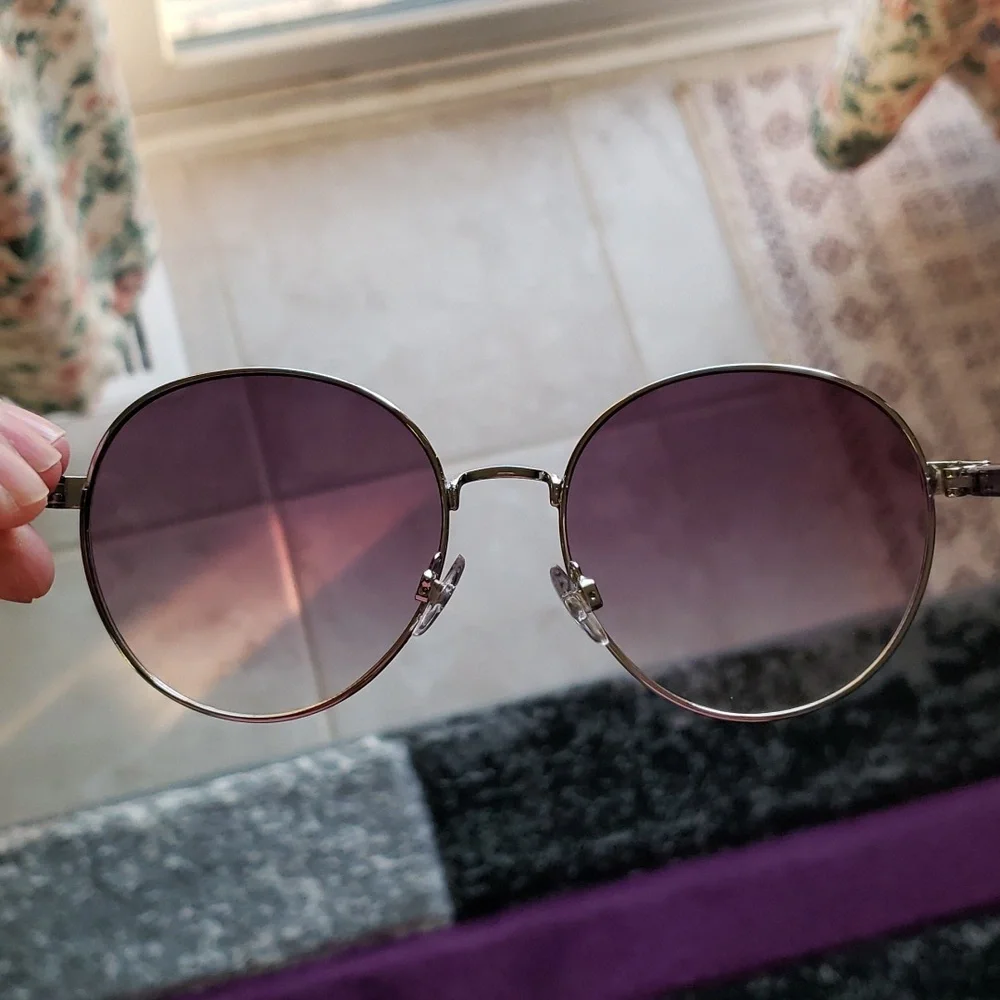 Frye & Co Unisex Purple Shade Round Sunglasses Old Money Classic Outdoor